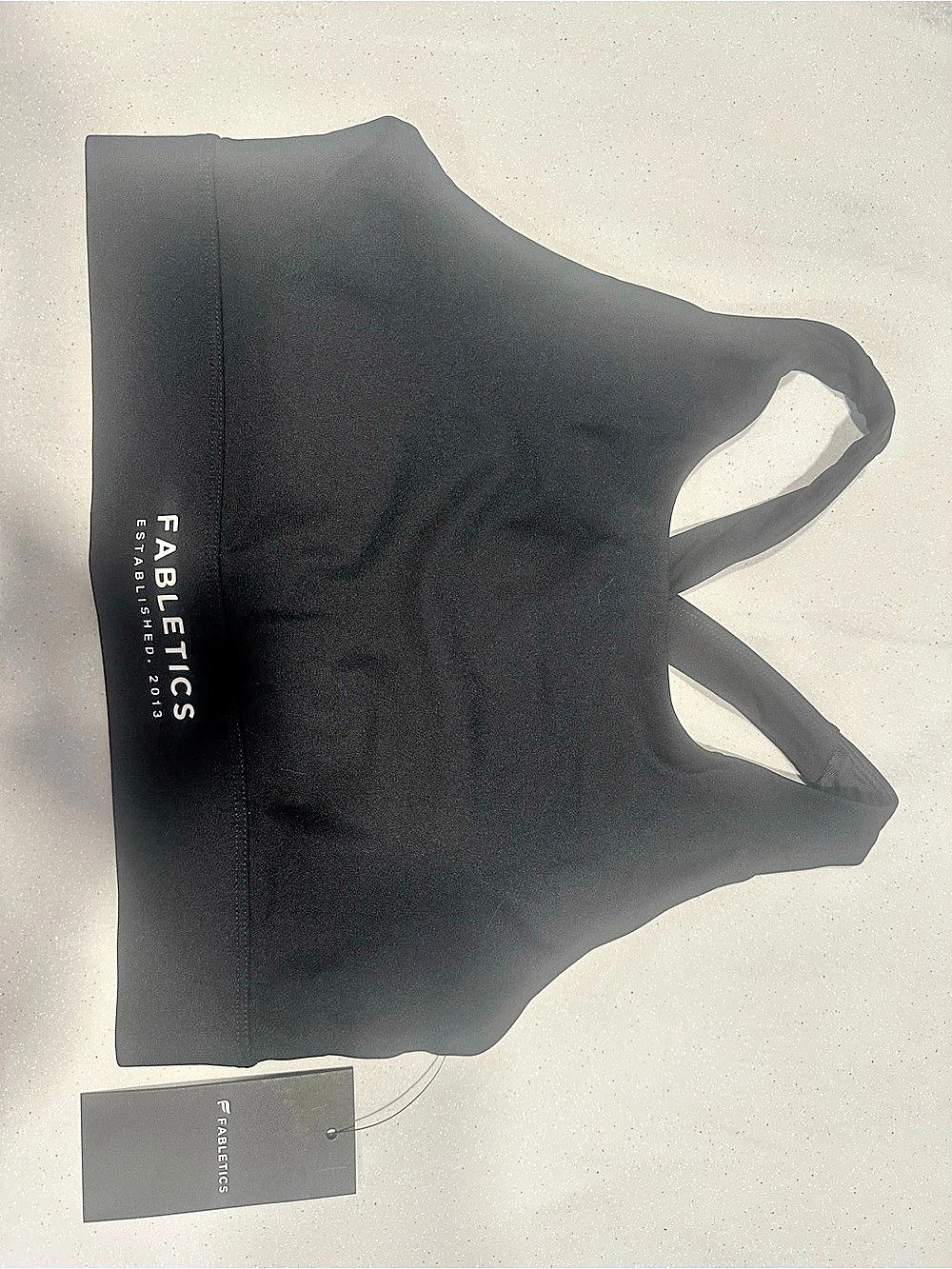 Fabletics On-The-Go Medium Impact Sports Bra Black Medium